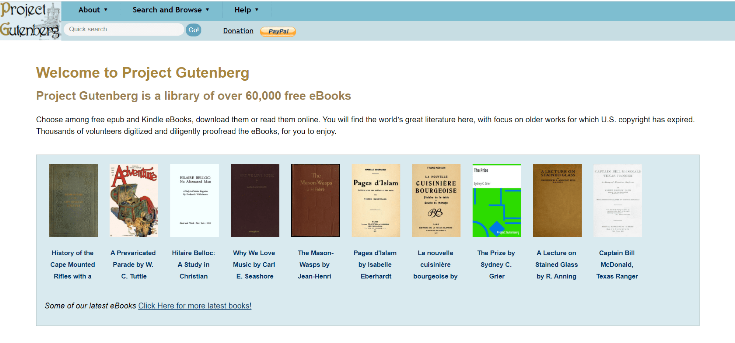 project gutenberg - lots of free textbooks online