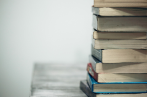 Stack of textbooks 